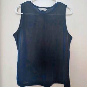 See-through sparkly blue top